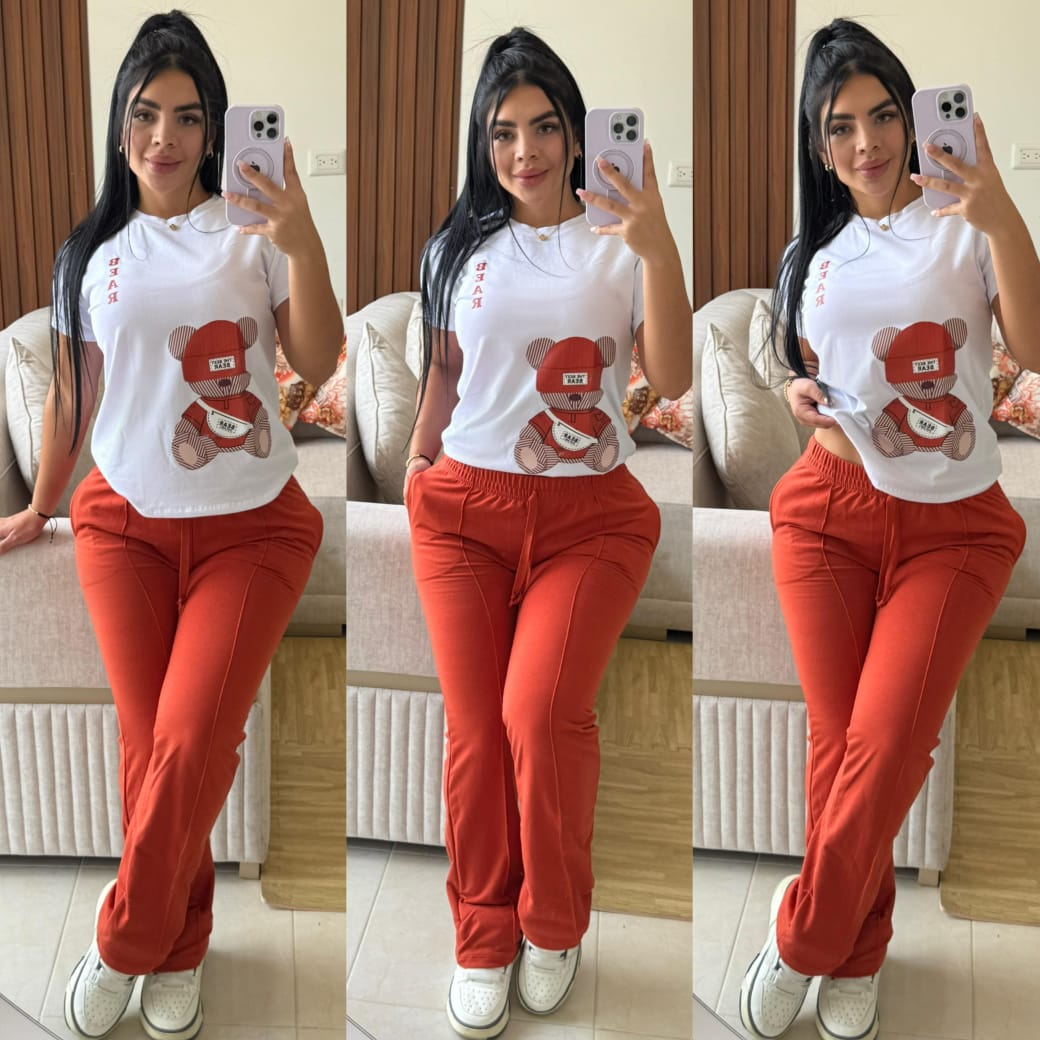 Hermoso conjunto Bear Bota Recta y Camisa en Algodon 😍❤️
