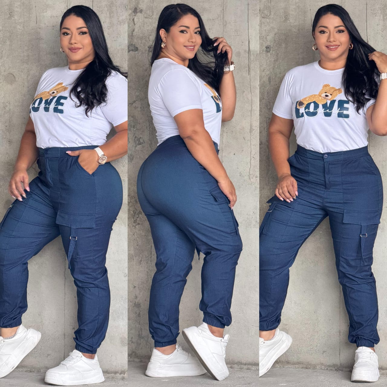 Conjunto 2 Piezas Talla Plus Tela Bengalina