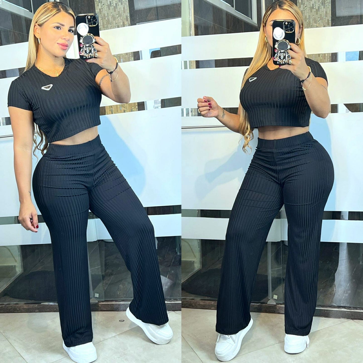 💕❤️Conjunto Prada😍 2 piezas Tela Rib