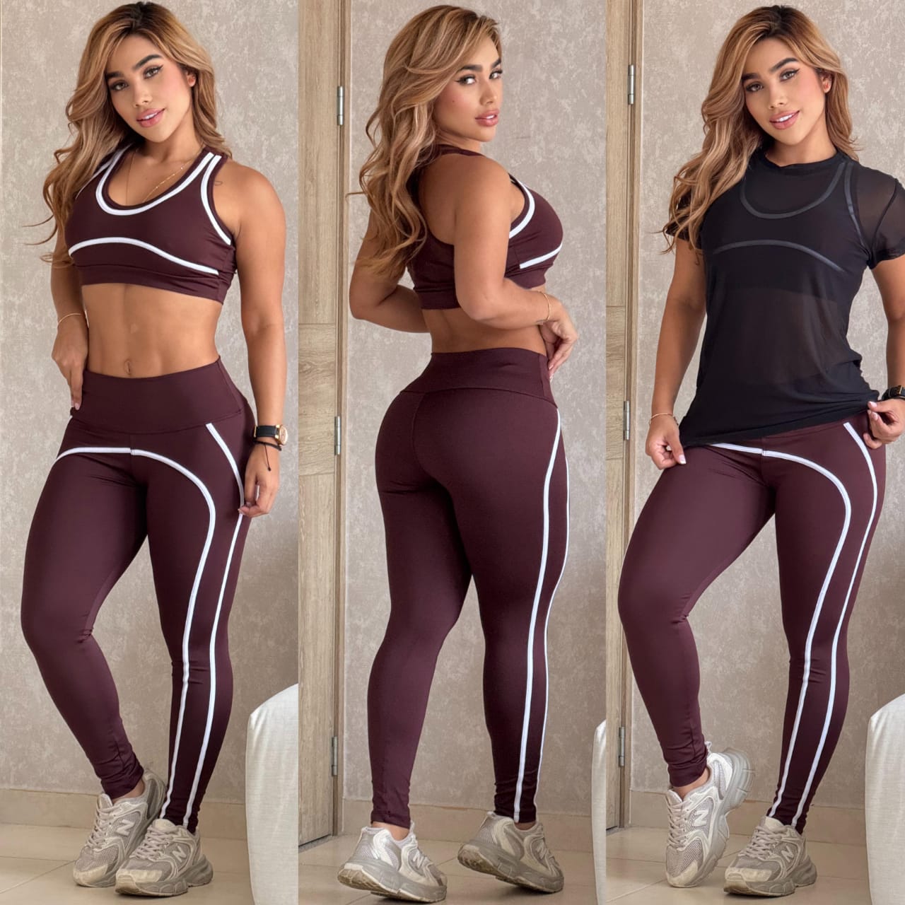 😍🏋️‍♀️Nueva Colección 3 Piezas lLeggins+Top+Malla Tex 😍❤️