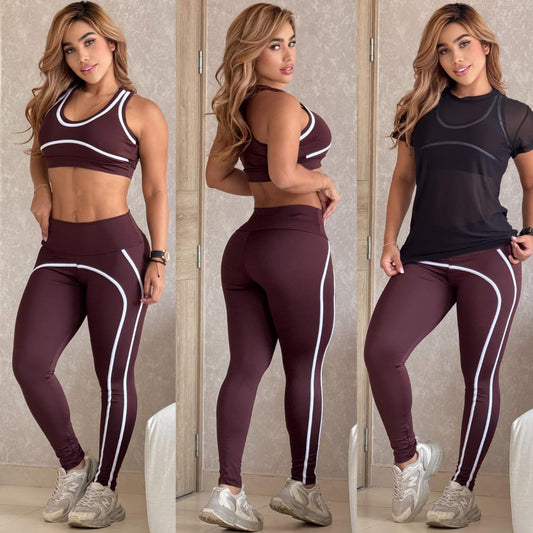 😍🏋️‍♀️Nueva Colección 3 Piezas lLeggins+Top+Malla Tex 😍❤️