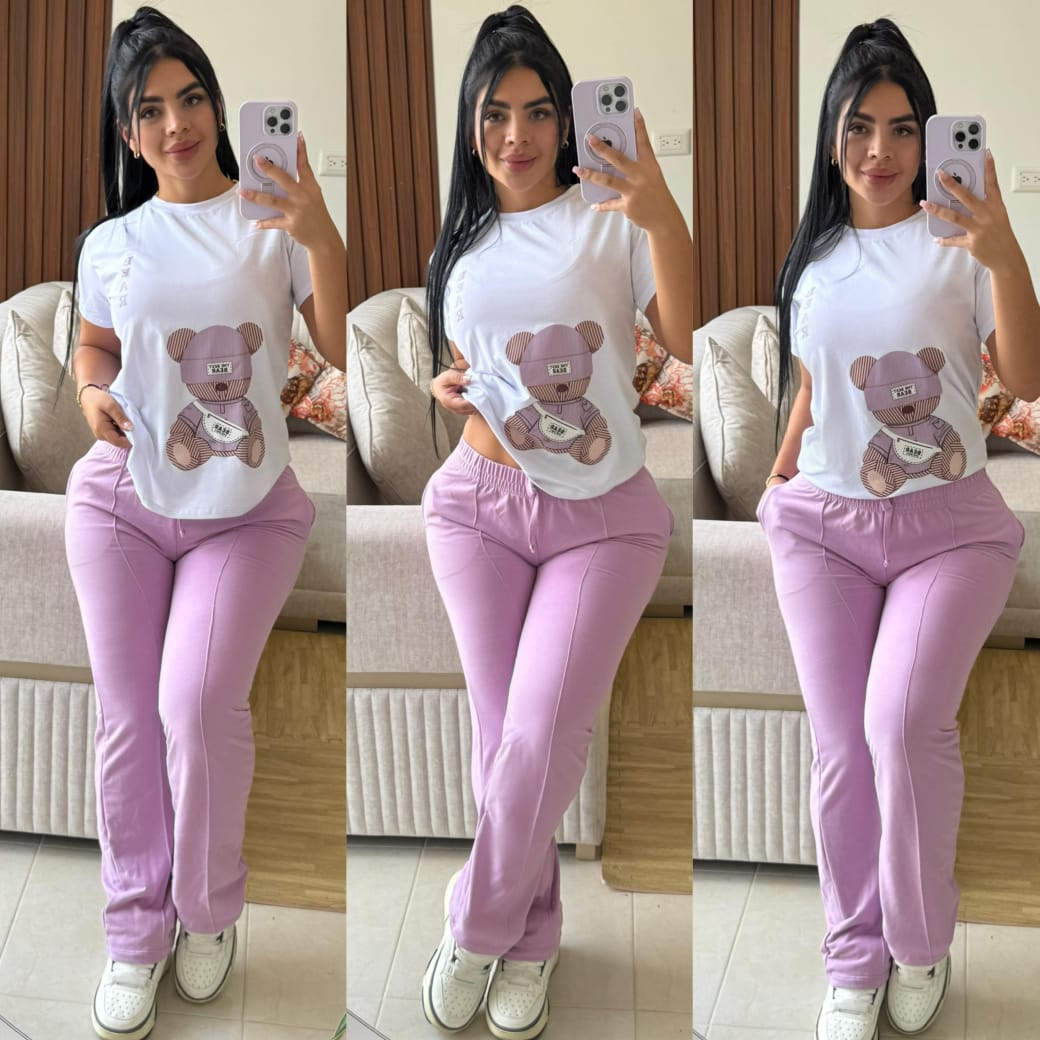 Hermoso conjunto Bear Bota Recta y Camisa en Algodon 😍❤️