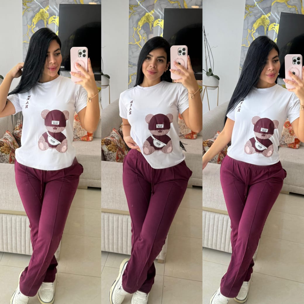 Hermoso conjunto Bear Bota Recta y Camisa en Algodon 😍❤️