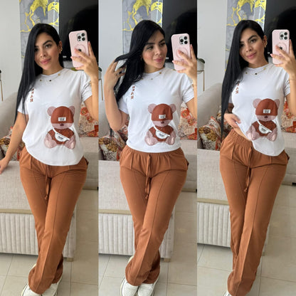 Hermoso conjunto Bear Bota Recta y Camisa en Algodon 😍❤️