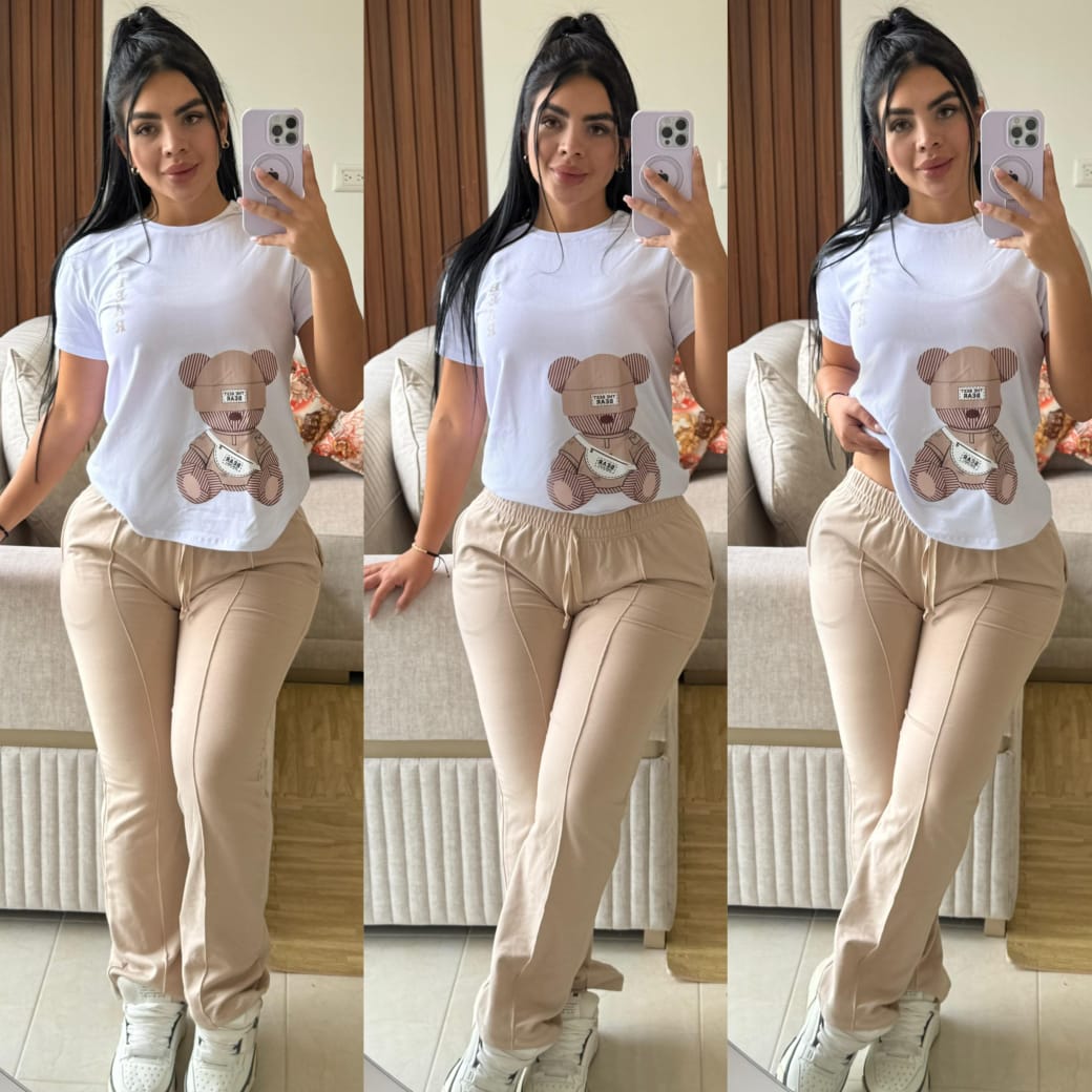 Hermoso conjunto Bear Bota Recta y Camisa en Algodon 😍❤️
