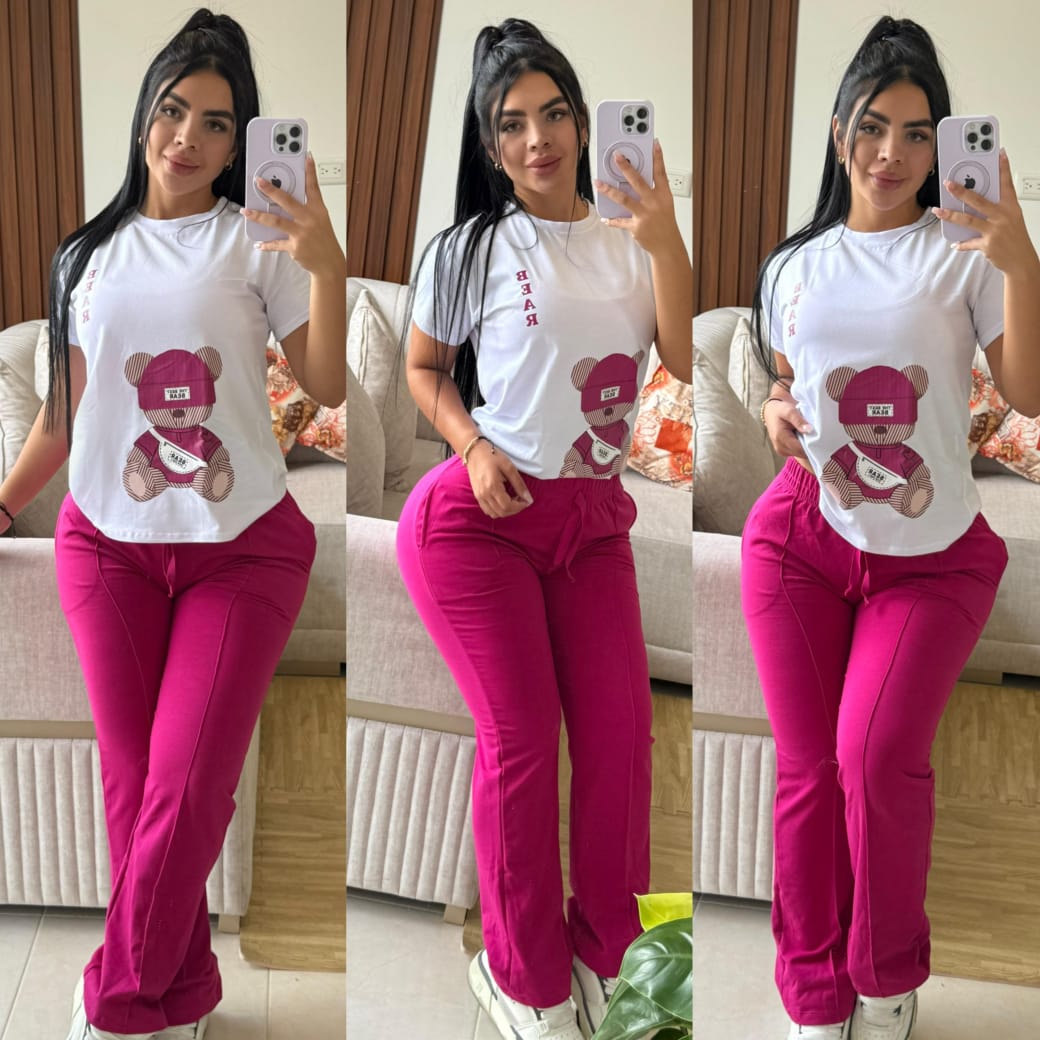 Hermoso conjunto Bear Bota Recta y Camisa en Algodon 😍❤️