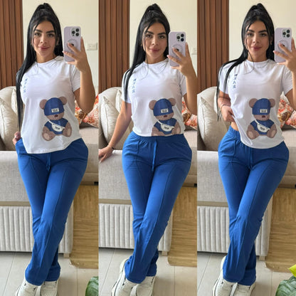 Hermoso conjunto Bear Bota Recta y Camisa en Algodon 😍❤️