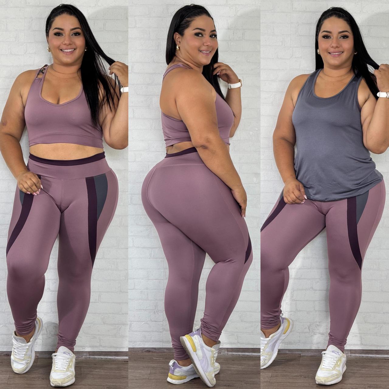 Conjunto 3 Piezas Plus Top + Leggins + Esqueleto